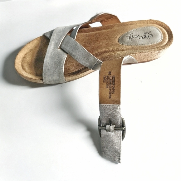 Eurosoft Women's Grey Slide-in Sandals Size 8 - Picture 4 of 5
